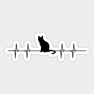 heart beat-cat Sticker